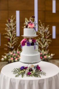 3 tier cake with flowers
