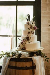 flower cascade on cake